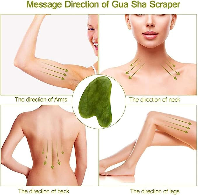 Jade Roller And Gua Sha Flawless Jade Roller With Guasha (marble Stone)