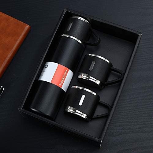 H-409 Vacuum Flask Gift Set With 3 Stainless Steel Cups Combo – 500ml – Keeps Hot/cold (random Color)