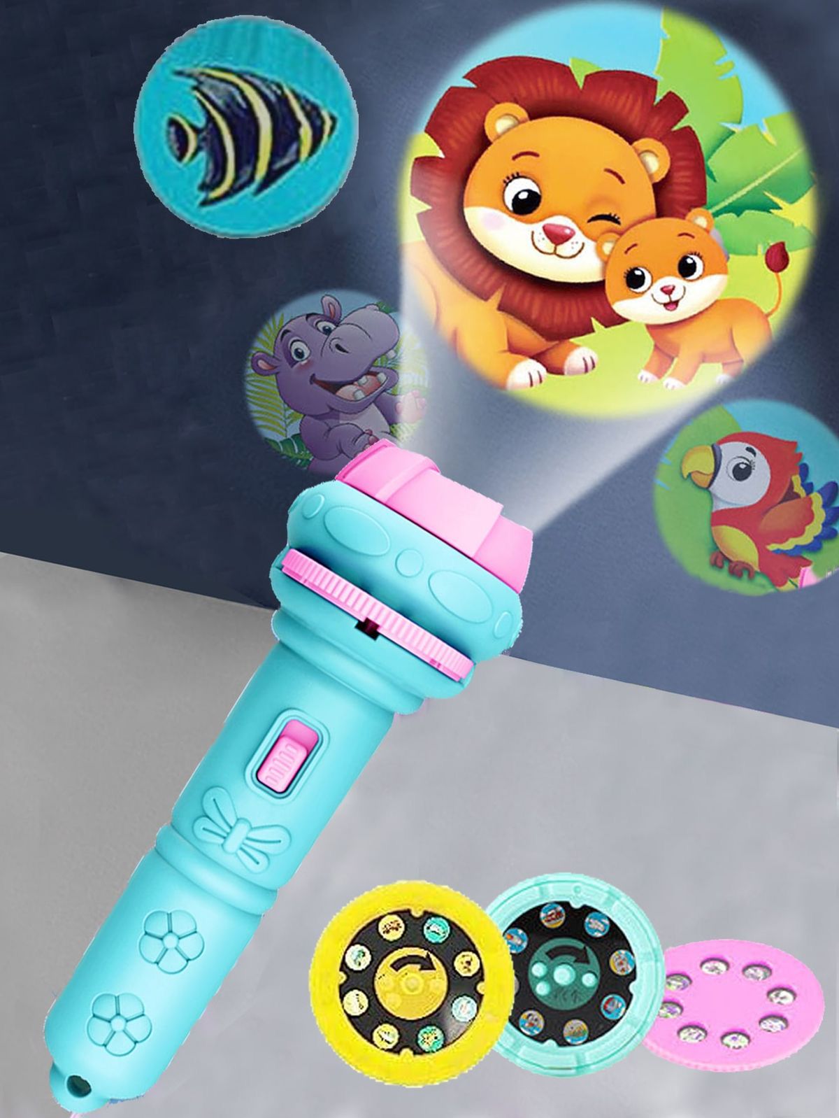 Baby Projector Torch Flashlight Projection Toy For Kids | Children Early Education Toy (random Color)