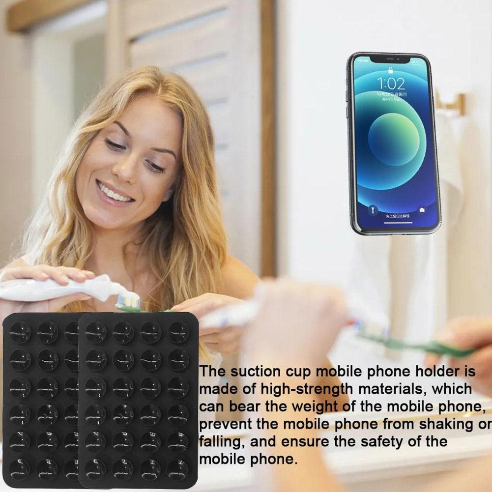 Mobile Phone Silicone Suction Cup Square Mobile Phone Single-sided Case Anti-slip Holder Mount Suction