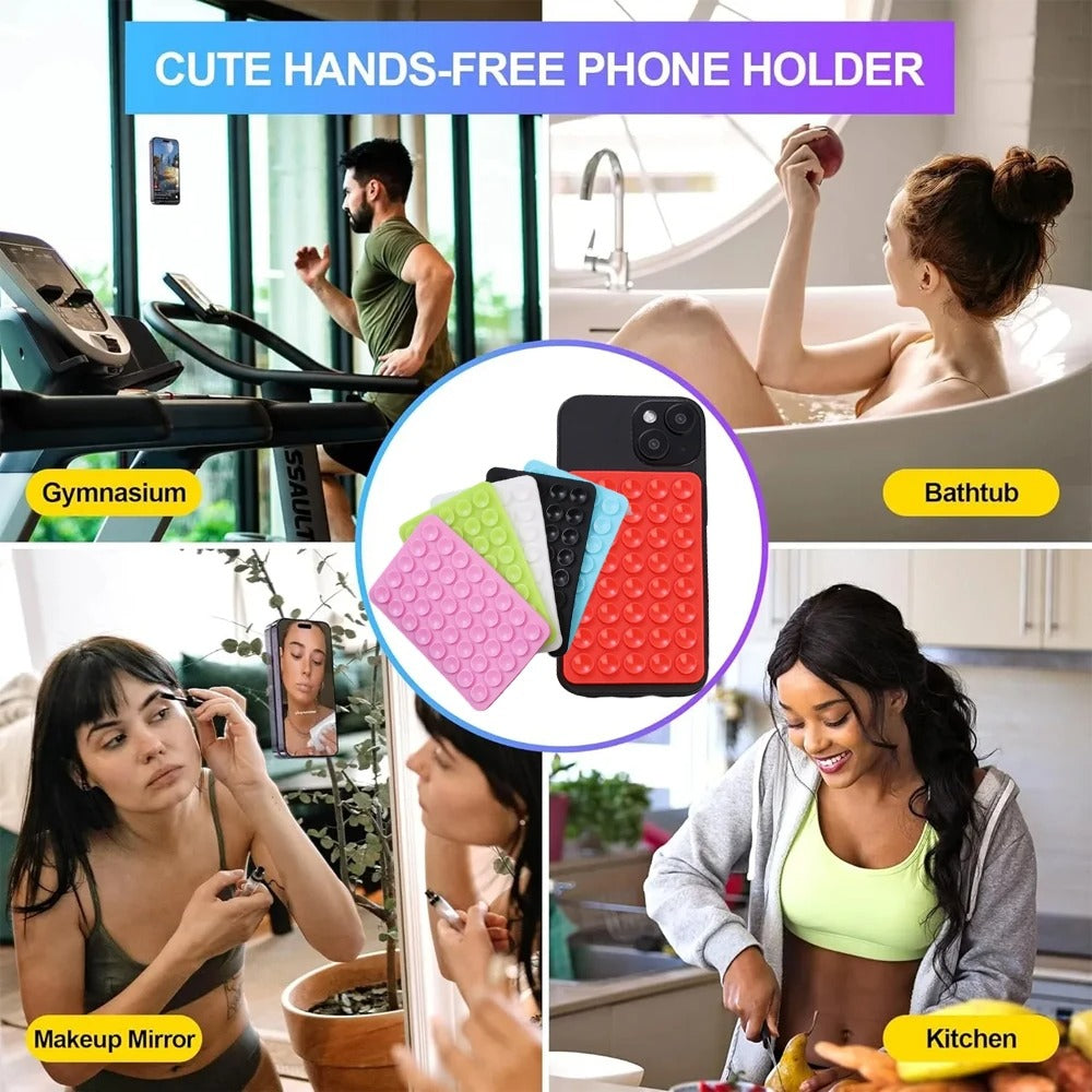 Mobile Phone Silicone Suction Cup Square Mobile Phone Single-sided Case Anti-slip Holder Mount Suction