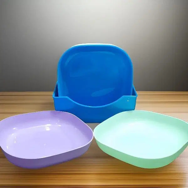 10 Pcs Colorful Plates Set With Stand