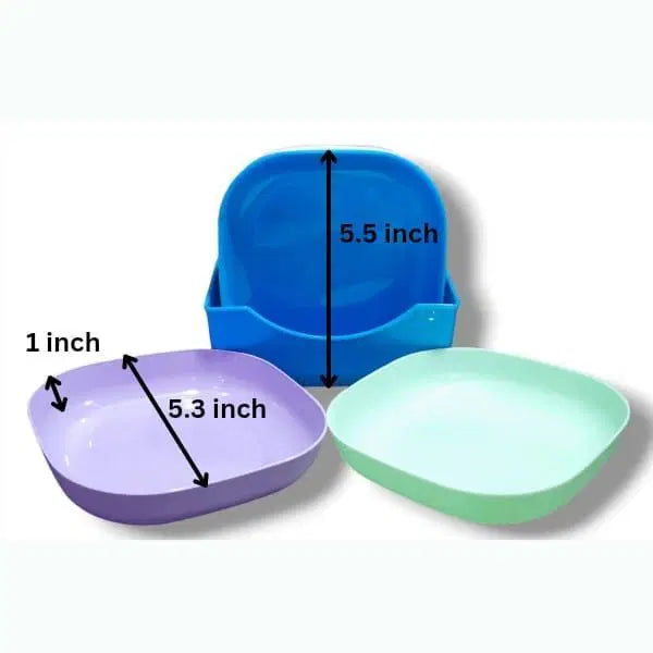 10 Pcs Colorful Plates Set With Stand