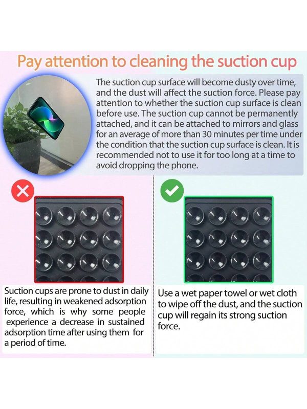 Mobile Phone Silicone Suction Cup Square Mobile Phone Single-sided Case Anti-slip Holder Mount Suction